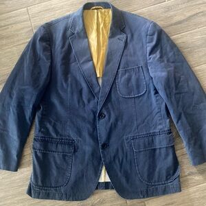 Men's Navy Blue Blazer Kroon Life Luxury Levity 44R Cotton Harrison Wash